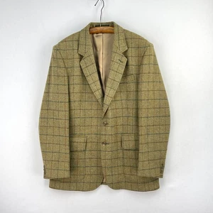 Alexander James Tweed Jacket Mens 38R Green Windowpane Norfolk Hunting Shooting - Picture 1 of 17