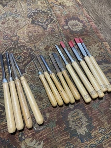 Ladenschmied 10 Stück Drechsel Drehbank Werkzeuge Meißel Set Mark V Vintage 14 Insgesamt - Bild 1 von 6