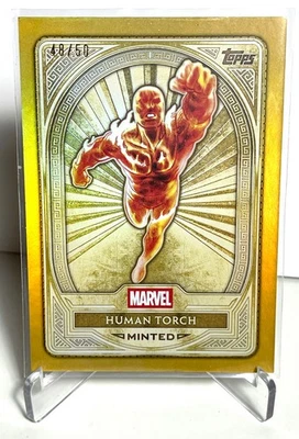 2025 Topps Marvel Mint  Fantastic Four HUMAN TORCH Gold Foil Limited to 50 - Image 1 of 2