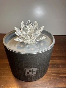 Swarovski Silver Crystal Candle Holder Water Lily Blossom 7600NR 123 - Picture 1 of 8