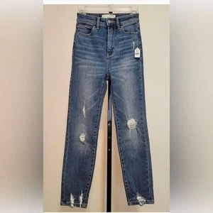 STRADIVARIUS MOM SLIM WOMEN'S BLUE JEANS DENIM SIZE 2 #815 - Picture 1 of 7