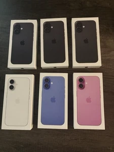 iPhone 16 Lot of 6 Empty Boxes ONLY Black Blue Pink White Manual No Accessories - Photo 1 sur 8