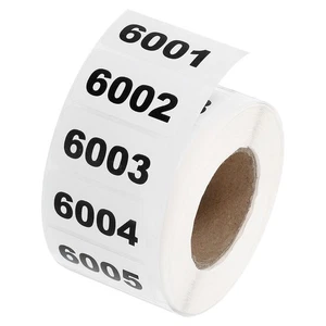 1 Roll Inventory Number Sticker 1.6"x0.8" 6001-7000 Consecutive Number Stickers - Picture 1 of 6