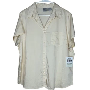 Quizz New York NWT VTG Yellow Button Up Blouse Women's Plus Size 18 Preppy - Picture 1 of 7