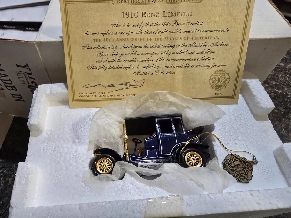MIB Vintage 40TH Ann. Matchbox Models Of Yesteryear 1910 Benz Limited No.YMS02-M - Image 1 of 1
