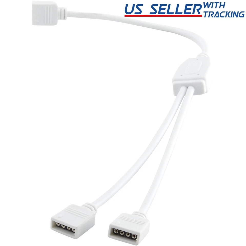 (10-pack) 1:2 4-pin Female Power Splitter Cable for RGB LED Strip Light - Image 1 of 1