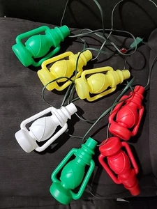 Vintage 7 Laterne Terrasse Camping Wohnmobil Blasform Tiki Lichterkette ""FUNKTIONIERT"" - Bild 1 von 11