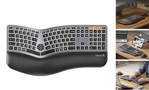 Backlit Bluetooth Ergonomic Keyboard, EK01 Plus Full Size Wireless Split - Picture 1 of 7