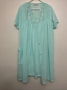 Danni Robe Vintage Set 2 Abrigo Casa M Verde Pastel Bordado Lencería Transparente - Imagen 1 de 15
