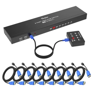 KVM Switch HDMI 8 Port, Yinker 4K@30Hz USB HDMI Rack KVM Konsole 8 in 1 Out mit 9P - Bild 1 von 12