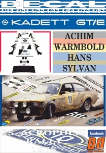 DECAL OPEL KADETT GT/E A. WARMBOLD ACROPOLIS R. 1978 5th (06) - Picture 1 of 1