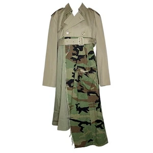 OOAK Upcycled Avant-garde Gothic Harajuku Remake Trenxh Coat Punk Grunge Camo - Picture 1 of 11
