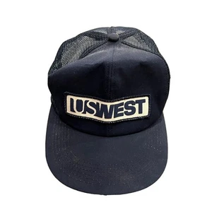 Vintage K Products USWEST Patch Blue Trucker Adjustable Snapback Hat Cap USA - Picture 1 of 8