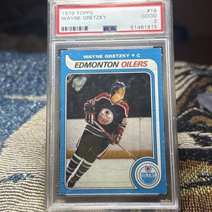 1979 TOPPS #18 WAYNE GRETZKY EDMONTON OILERS ROOKIE CARD PSA 2 GOOD - Colors A+ - Picture 1 of 3