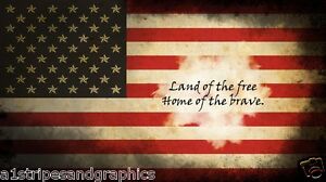 American Flag HOME OF THE FREE RV Trailer Wall Mural Decal Decals Graphics Art