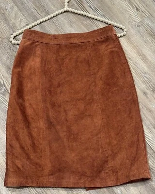 Glea Ther de colección años 90. III Minifalda para Mujer Marrón 100% Gamuza Cuero Forrada 3/4 Foto 1 de 4