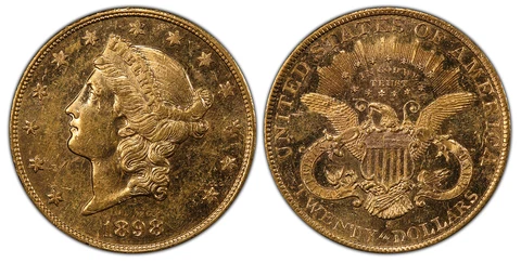 1898-S AV $20, Double Eagle. PCGS MS61PL San Francisco Coronet head KM 74.3 Cover