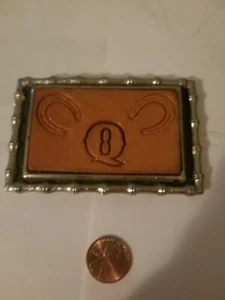 Vintage Leather Western Q Horseshoes Belt Buckle - Picture 1 of 2