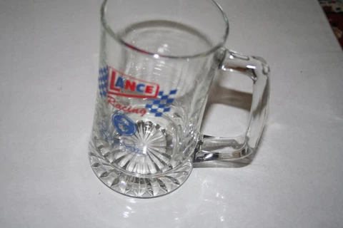 Lance Advertising Mug 7" Tall , 20 Ounce Heavy Glass Richard Petty mid 1990's Cover