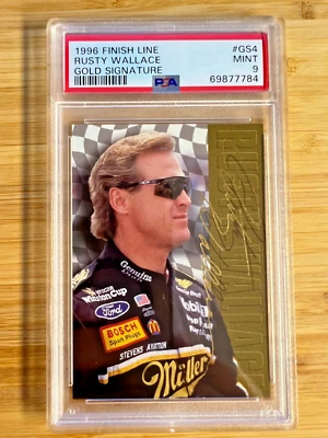 Rusty Wallace 1996 Finish Line Gold Signature PSA 9 #1960 of 1996 - Image 1 of 2