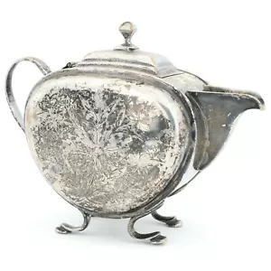 Dekorative Antike Art déco Versilberte Mini / Single Teekanne Asiatisch? um 1900 - Bild 1 von 8