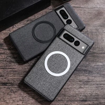 Case Cover Phone Slim Magnetic For Google Pixel 6 7 Pro Shockproof Cloth - Image 1 of 4