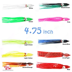 20-500 Stck. 4,75 Zoll Angeln Tintenfisch Röcke Oktopus Trolling Hoochies weiche Köder Menge - Bild 1 von 14
