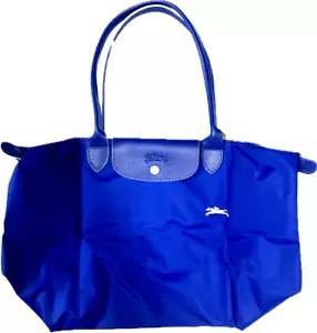 LongChamp Paris double Handle Shoulder Tote bag Large royal Blue Le Pliage New - Picture 1 of 5