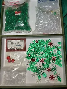 Cuentas de artesanía navideña vintage para joyería tres cuentas verde ráfaga solar blanco 1000 - Imagen 1 de 10