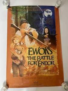 Star Wars EWOKS BATTLE FOR ENDOR movie poster original video store promo 1990 - Picture 1 of 5