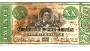 $20 "CONFEDERATE" (GREEN OVERPRINT) "1800'S" $20 RARE SUPER RARE!!!! CRISPY!!! - Picture 1 of 3