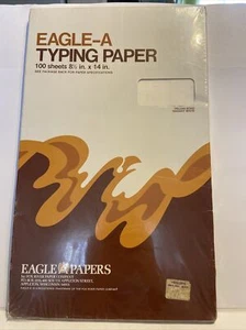 Vintage Eagle-A Schreibpapier Cockle Radiant White Trojan Bond FX820C 8 1/2x14" - Bild 1 von 11