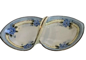 Vintage Nippon Forget Me Nots Hand Painted Twist Handle Trinket Keys Jewelry - Picture 1 of 12