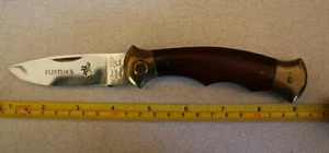 Vintage Frost Cutlery Knife, Etched: Flintlock, Button Release, Unused Inv#F1 - Picture 1 of 5