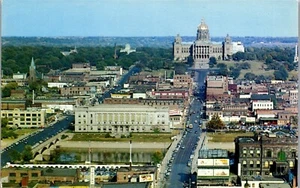 Vintage Iowa IA Postcard Great Rare Aerial View of Equitable Tower Capital - Picture 1 of 4