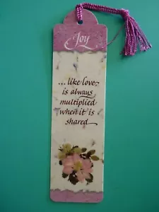 Collectible Bookmark 'Joy..like love is always multipied when it is shared'  - Picture 1 of 2