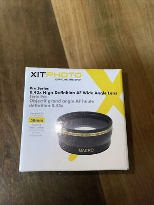 Xit Pro 58mm 0.43x High Definition AF Wide Angle Lens for Digital & video camera - Image 1 of 3