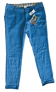 ROXY Surf Skate Straight Leg Blue Cotton Cargo Pants Women’s Size 9 New BNWT - Picture 1 of 9