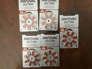 40 x Rayovac AC312 ZA312 BROWN Hearing Aid Batteries 312 312au PR41 V312 DA312 - Picture 1 of 1