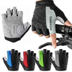 Rockbros Guanti Ciclismo Bicicletta Traspiranti Antiurto MTB Bici Guanti Senza Dita - Foto 1 di 17