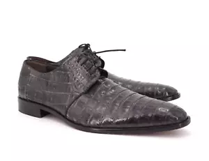 ZAPATOS DERBY USADOS 10x | $839 MEZLAN PUNTA LISA COCODRILO GRIS CARBÓN 9,5 M - Imagen 1 de 13