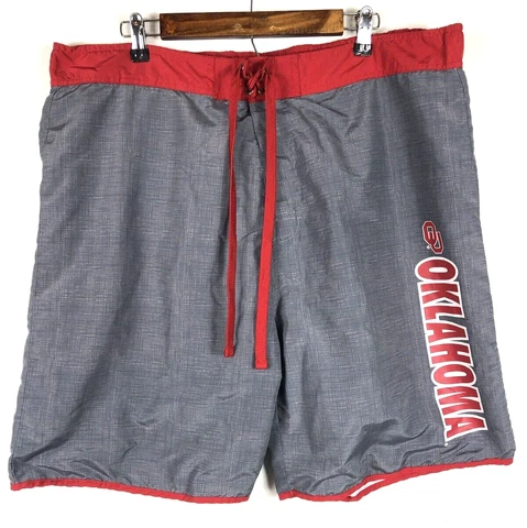 OU Swim Trunks Shorts XL Mens Oklahoma University Sooners Gray Red White Cover