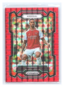 2023-24 Prizm Premier League EPL Red Mosiac #22 Gabriel Arsenal - Picture 1 of 2