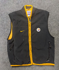 Vintage NFL 2000's Nike Pro Line PITTSBURGH STEELERS Zip Up Vest Jacket LARGE