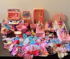 Huge Mattel Barbie Lot 100+ Dolls Clothes Shoes Accessories & Vintage Furniture