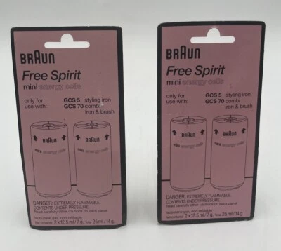 Braun Free Spirit Style Shaper 2x Energy Cells Lot 2 Butane Refills CTS2 CTS 2 - Image 1 of 2