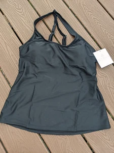 Tankini Eco Beach Negro Talla M Cuello Redondo Twist Top UPF 50 Natación - Imagen 1 de 6