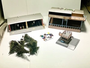 Vintage Aurora HO TJet Grandstands & Pit Garage Camera Great Built Cond. EXTRAS - Picture 1 of 11