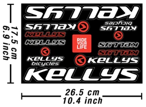 Calcomanías Kellys Pegatinas Bicicleta Vinilo Gráficos Pegatina Pegatina Pega... - Foto 1 di 1