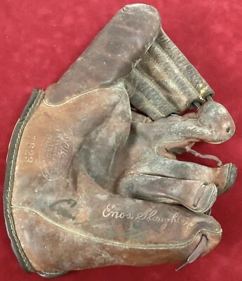 Enos Slaughter Signed Baseball Glove JC Higgins Model HOF Country Yankees JSA - Image 1 of 4